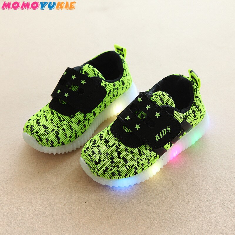 Fashion Children's Luminous Shoes Comfortable Breathable Boy Sports Shoes Mosaic Cotton Non-slip Wearable Children's Shoes