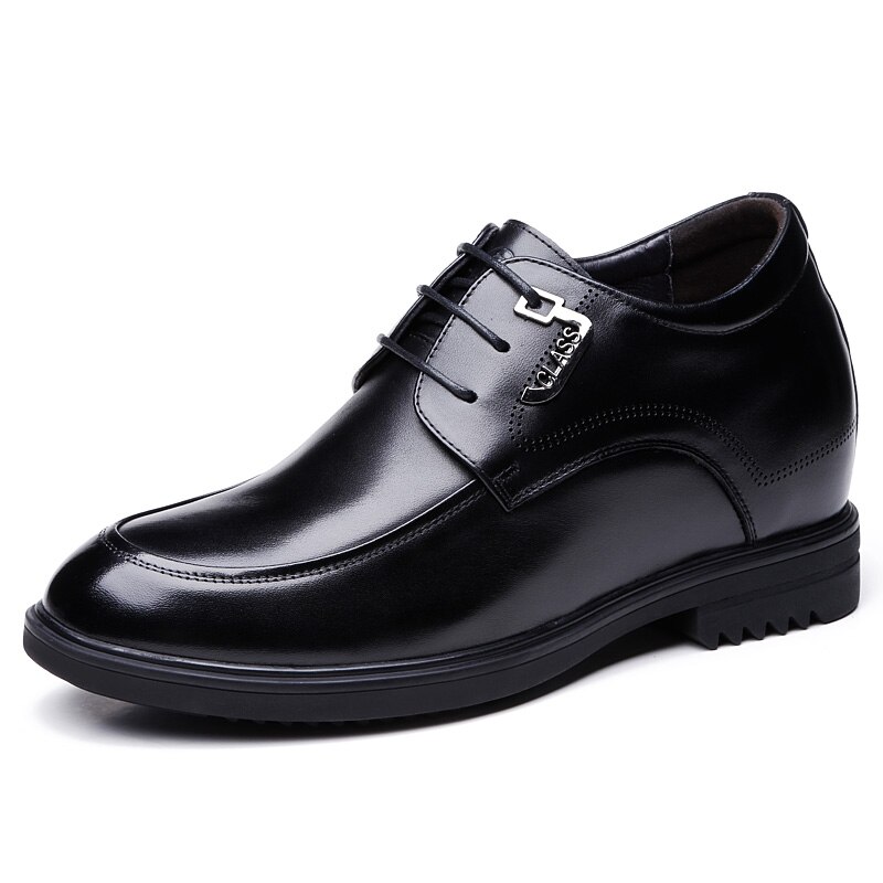 Fashion Extra Genuine Leather Height Increasing Elevator Formal Dress Wedding Shoes with Hidden Insert Get Taller 9CM for Men
