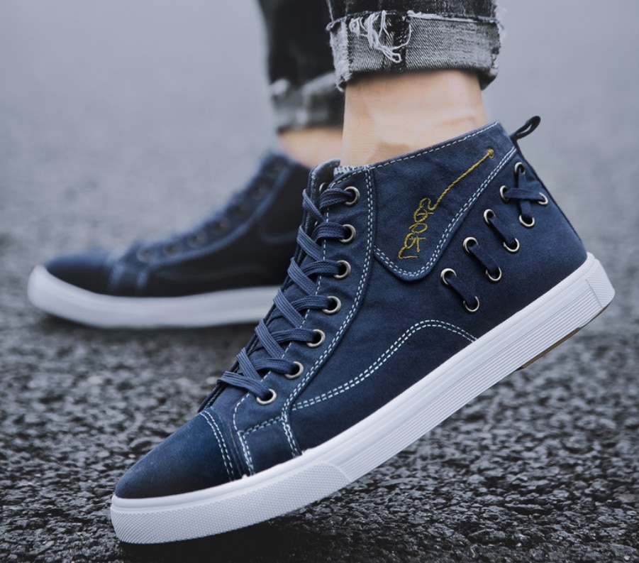 Fashion Jeans Shoes for Men High Top Sneakers Female Sneakers Casual Canvas Shoes Men Outdoor Shoe New Sneakers