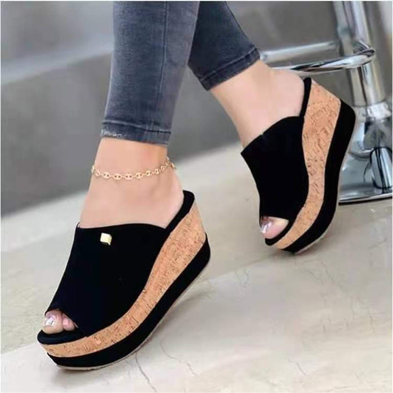 Fashion Luxury Brand New 2021 Wedges Woman Shoes Large Sizes Webbing Slippers Sandals Women Shoes Platform Shoes Sandals 3-C