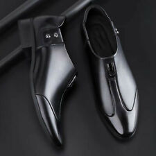 Fashion Men's Business Metal Accessories Pointed Toe Flat Faux Leather Shoes New