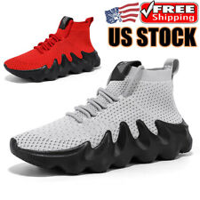 Fashion Men's Sports High Top Sneakers Casual Outdoor Athletic Running Shoes Gym