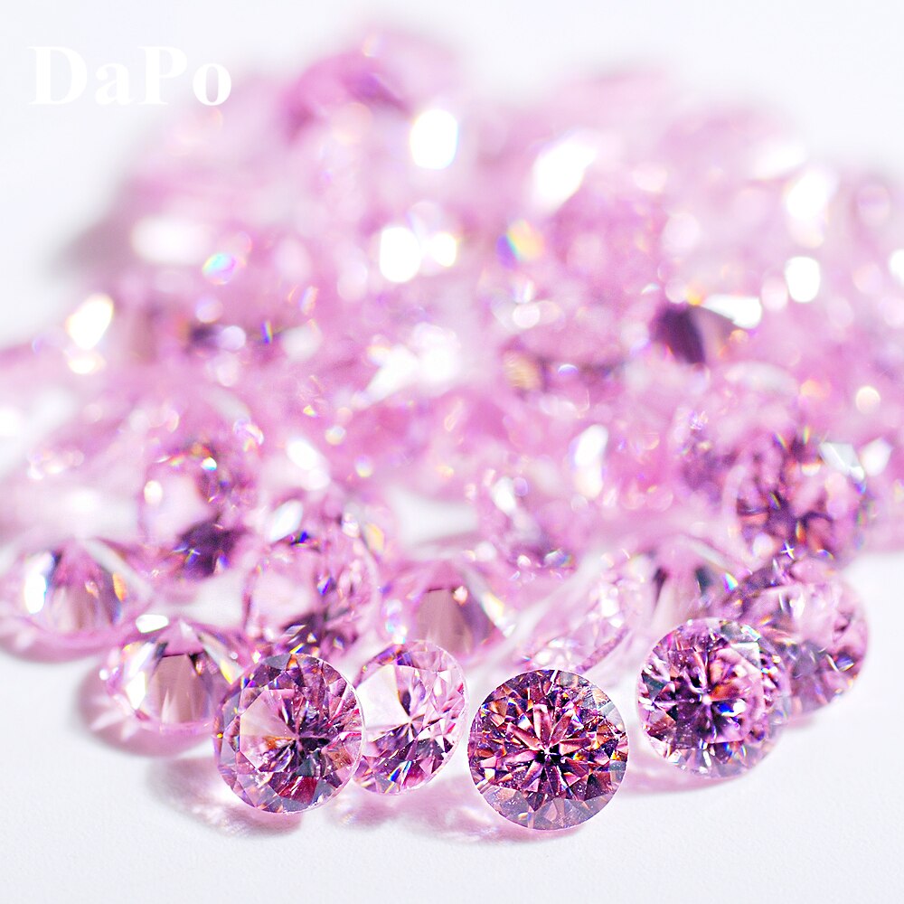 Fashion Pink Color Dazzling Clear Round Cubic Zirconia 6MM Exquisite Nail Jewelry Accessories design Art Diy Gems 10pcs