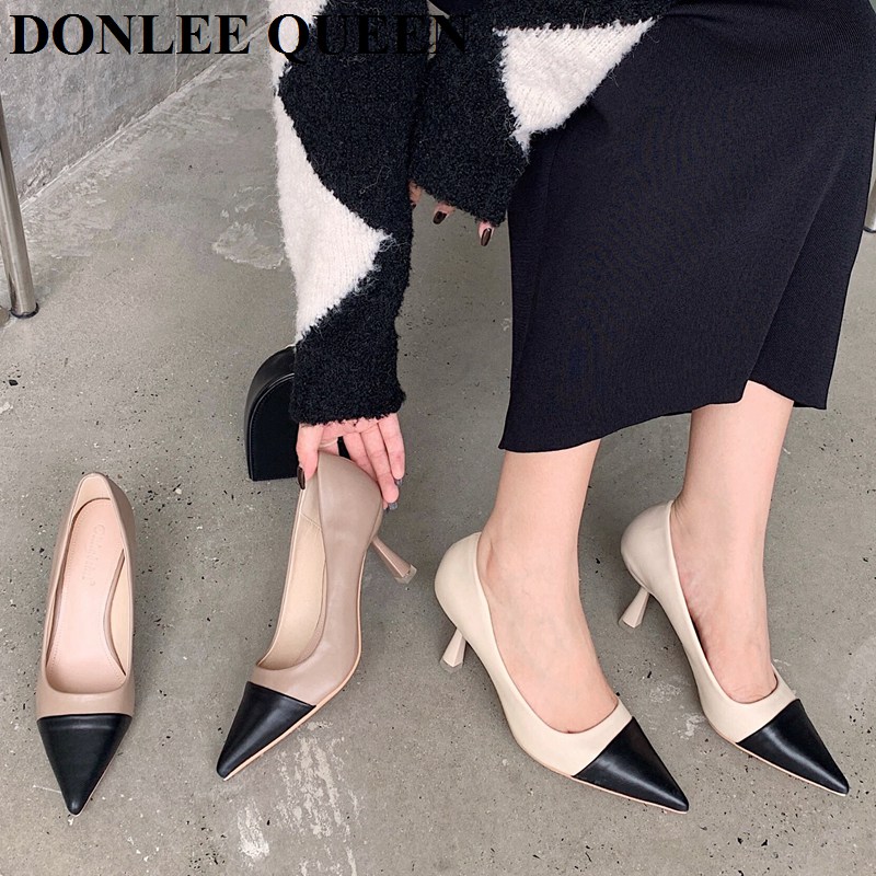 Fashion Pointed Toe Pumps Women Female High Heel Shoes Brand Mix Color Shoes Party Dress Office Shoe Comfortable Spring Footwear