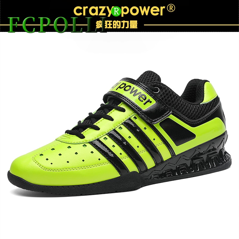 Fcpolli Weight Lifting Shoes for Unisex Green Leather Squat Shoe Man Comfortable Youth Weight Lifting Sneakers Wrestling Shoes