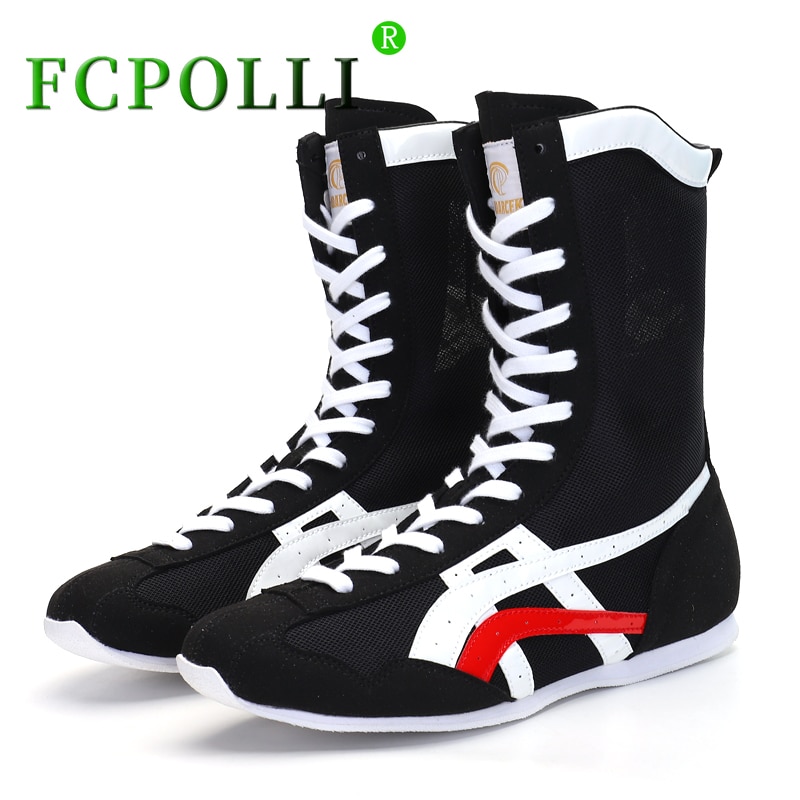 Fcpolli Wrestling Boots for Unisex Blue Red Kids Boxing Sport Shoes Anti Slip Youth Wrestling Shoes Anti-Slip Boxing Sneakers