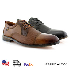 Ferro Aldo Men's Memory Foam Casual Perforated Leather Suede Oxford Dress Shoes