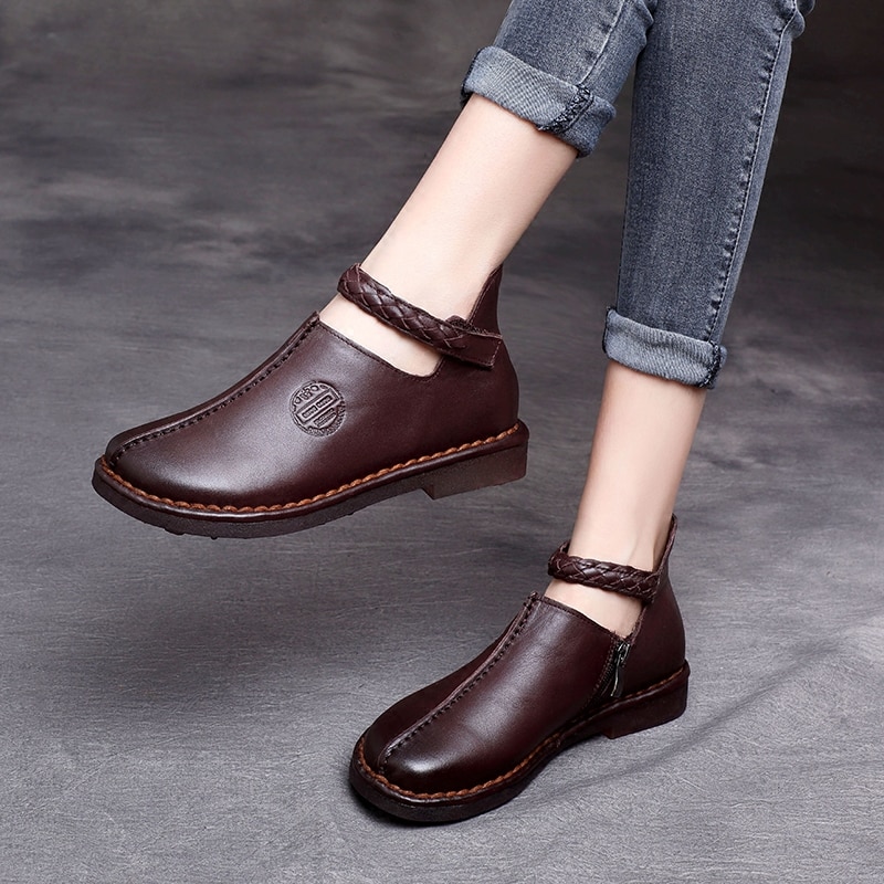 Flats Clearance Loafer Women Shoes Sale Genuine Leather Soft Shoes Autumn Ballat Flats Sale Slip On Spring Retro Flat Embroidery