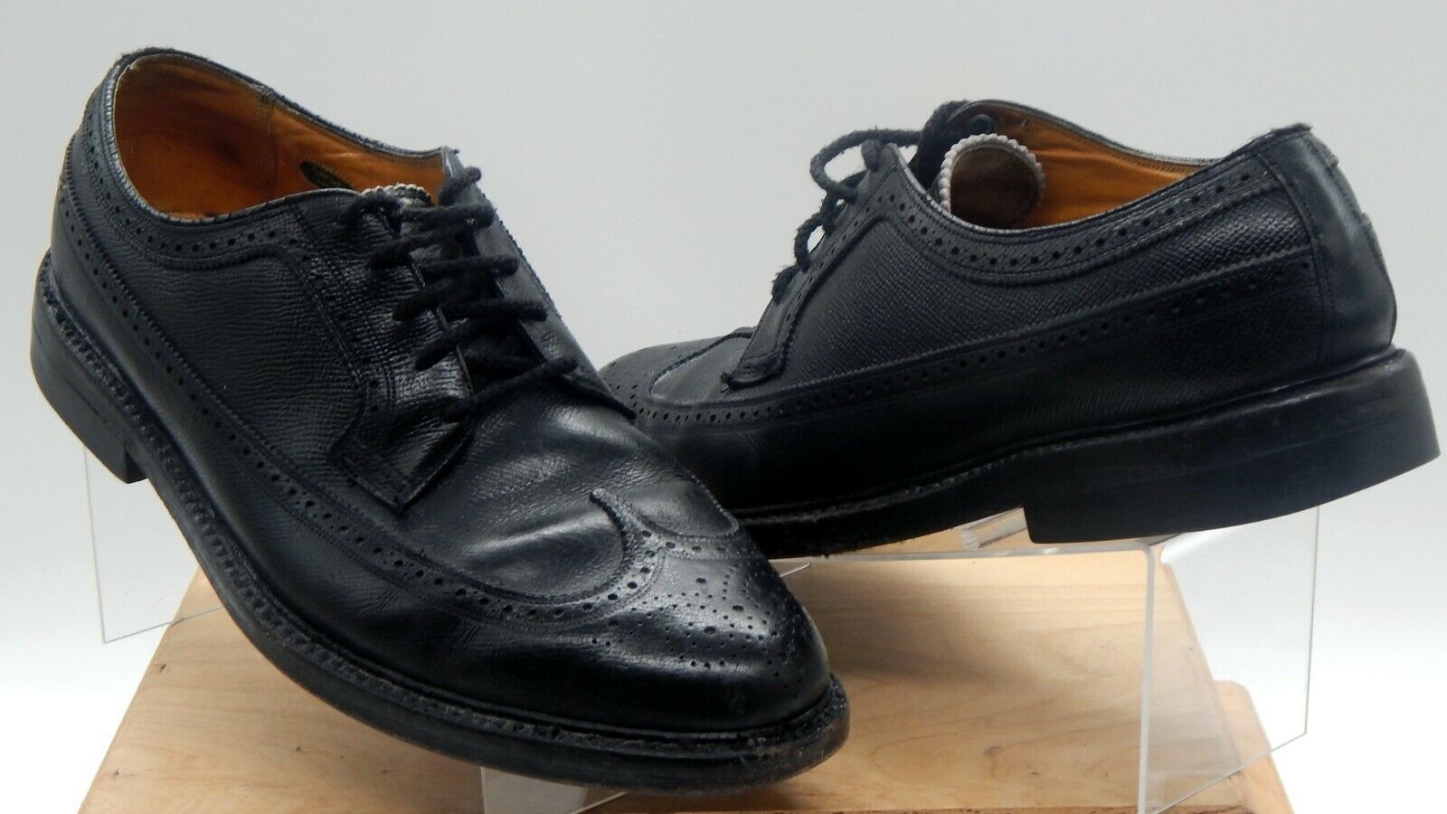 Florsheim Imperial Men's Wingtip Black Shoes 10 -11 3EEE Extra Wide Made In USA