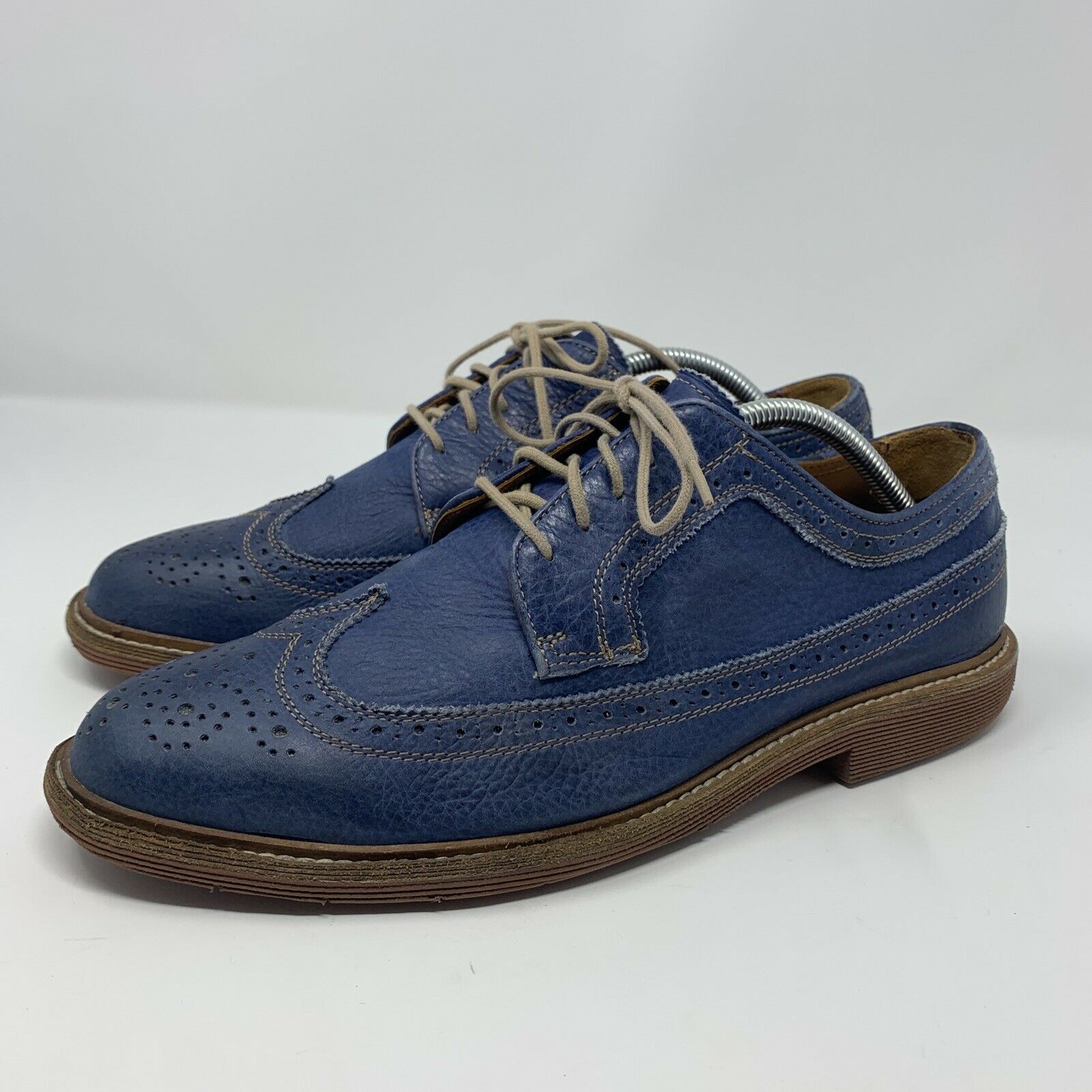 Florsheim Limited Blue Mens Dress Shoes Size 10.5D Leather Wingtip Oxford Royal