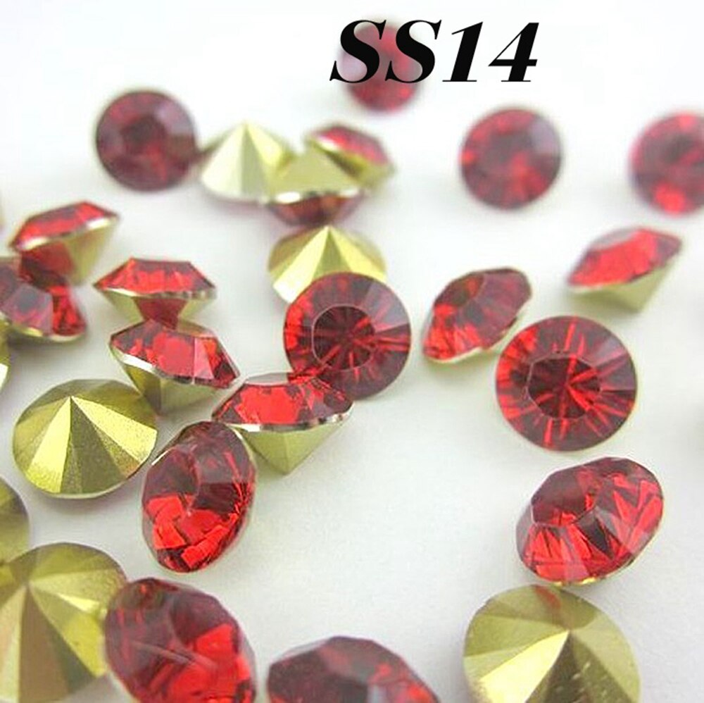 Free shipping SS14 3.5mm 720pcs(5G) Red color Resin rhinestones Pointback for Nail Art /Bags/Garment/Shoes Decoration