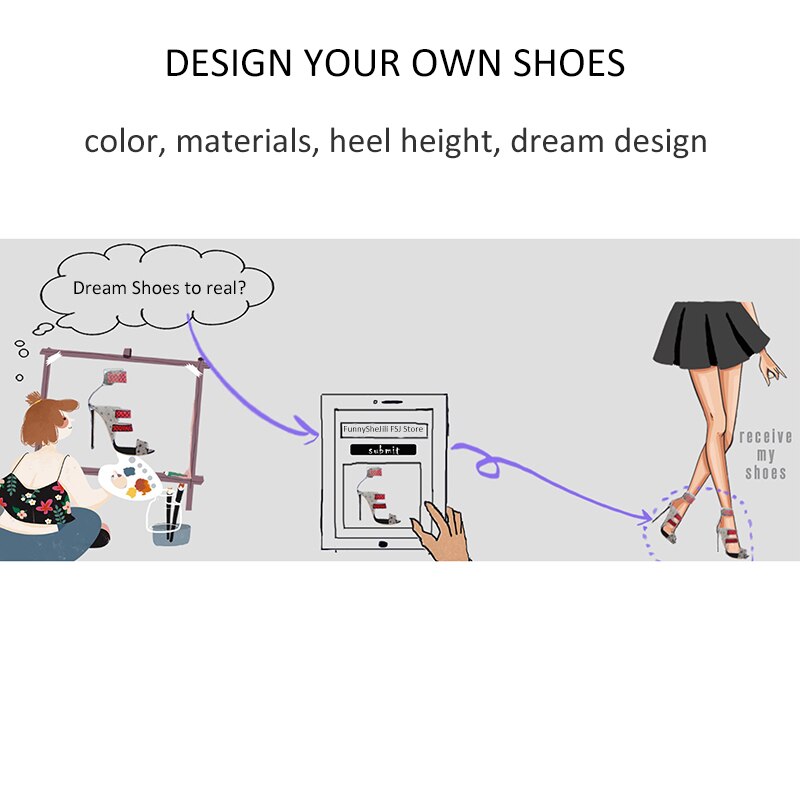 FunnySheJili FSJ Store Customization Color Material Heel Height Special Design Plus Size 16 Women Shoes Extra Wide Fashion 2021