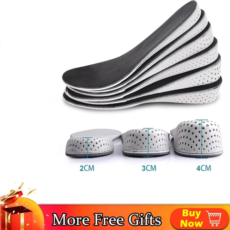 FVYVL 1 Pair Women Men Comfortable Height Increase Insole Unisex Insert Memory Foam Insoles Shoes Full Hlaf Pad Cushion Gift