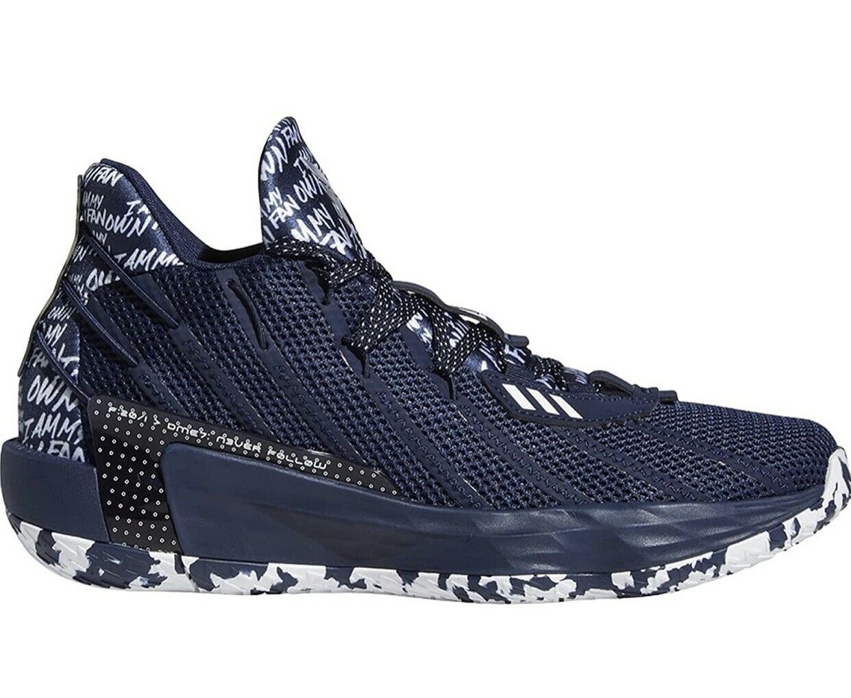 FY0162 Adidas Dame 7 I Am My Own Fan Youth Size 6 (women’s 7.5) Shoes Navy Blue