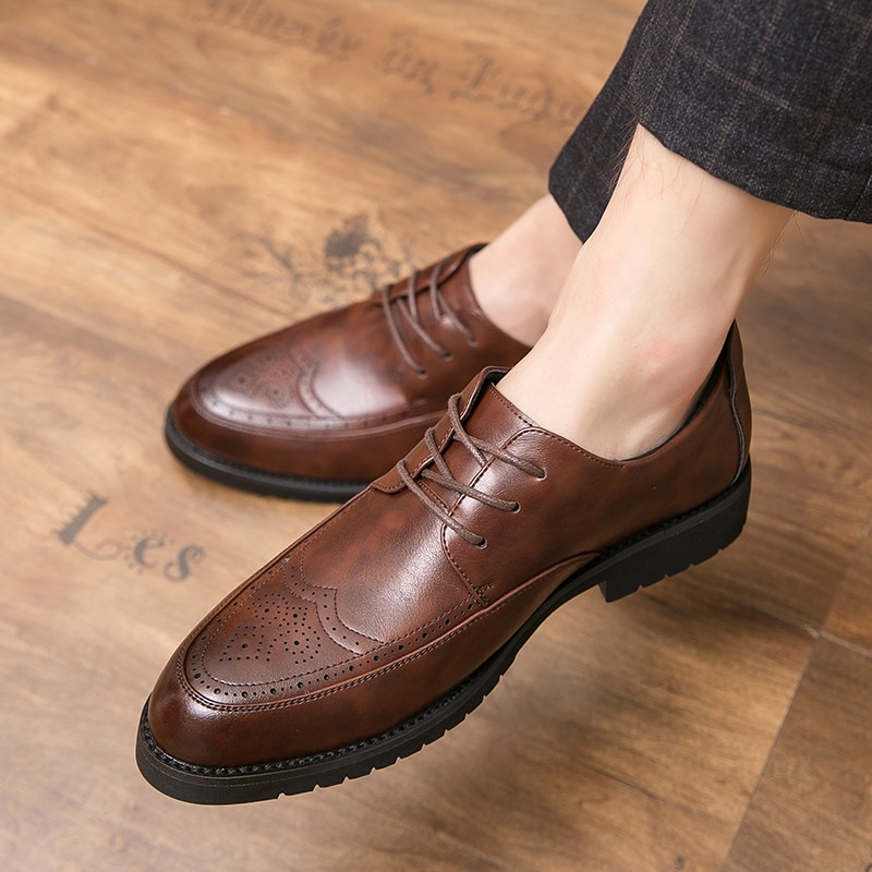 Gentleman Wear-resistant Slippers Shoes Men Bullock Flat Men's Formal Designer Non-slip For Luxurious Fashion Oxford
