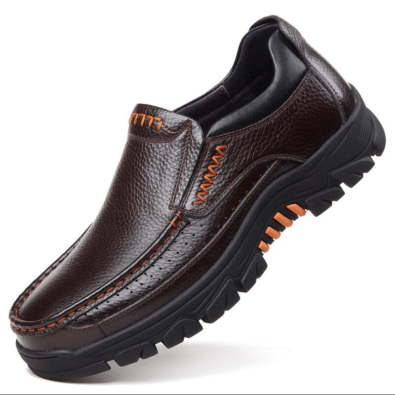 Genuine Leather Shoes Men Loafers Soft Cow Men Casual Office New Male Footwear Black Brown Slip-on