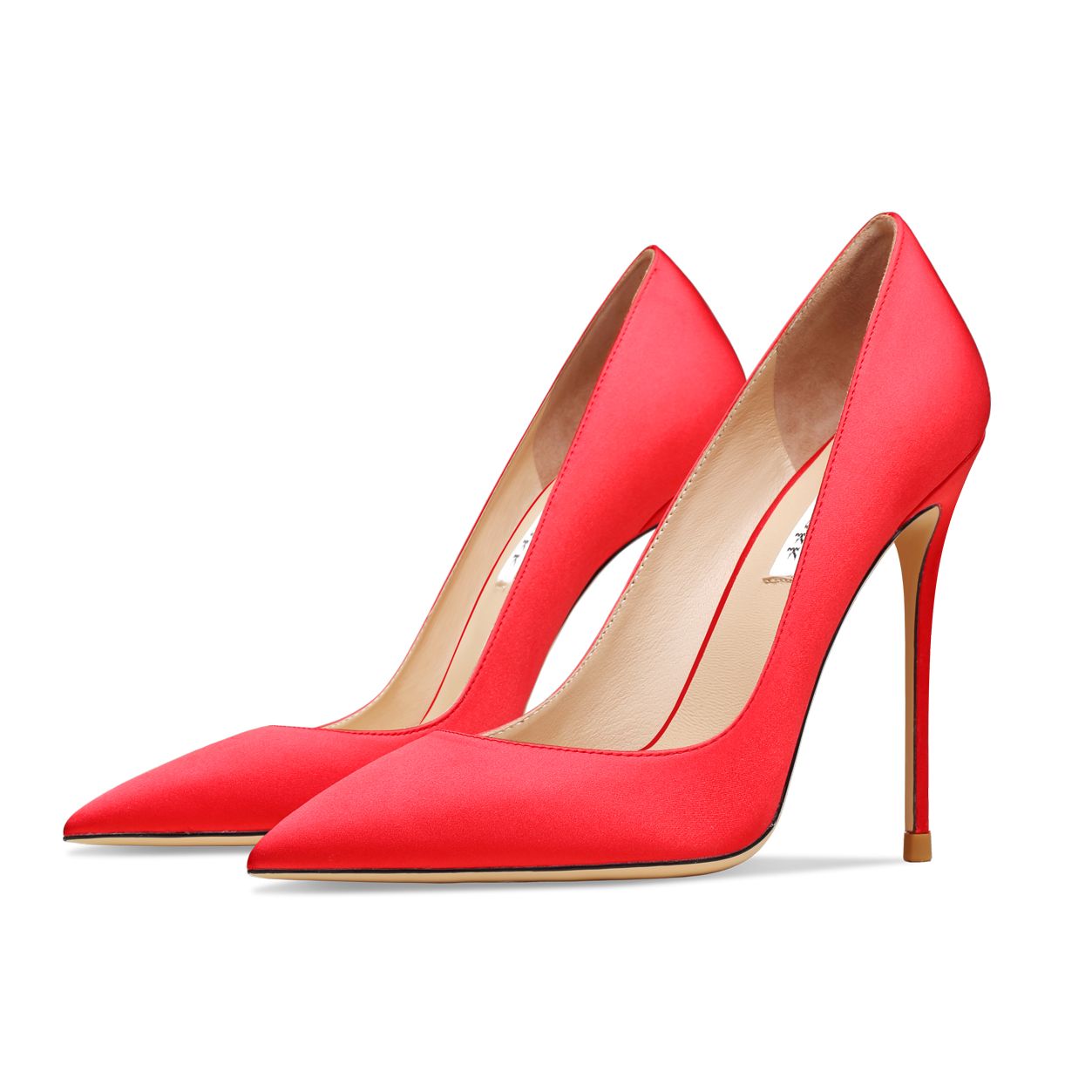 Genuine Leather Silk Red Brand Woman Shoes Pointed Toe Shallow High Heels Classics Pumps Elegant Office Shoes Evening Dress Shoe