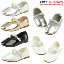 Girls Flats Mary Jane Shoes Princess Shoes Wedding Dress Shoes Size 4-10 Toddler