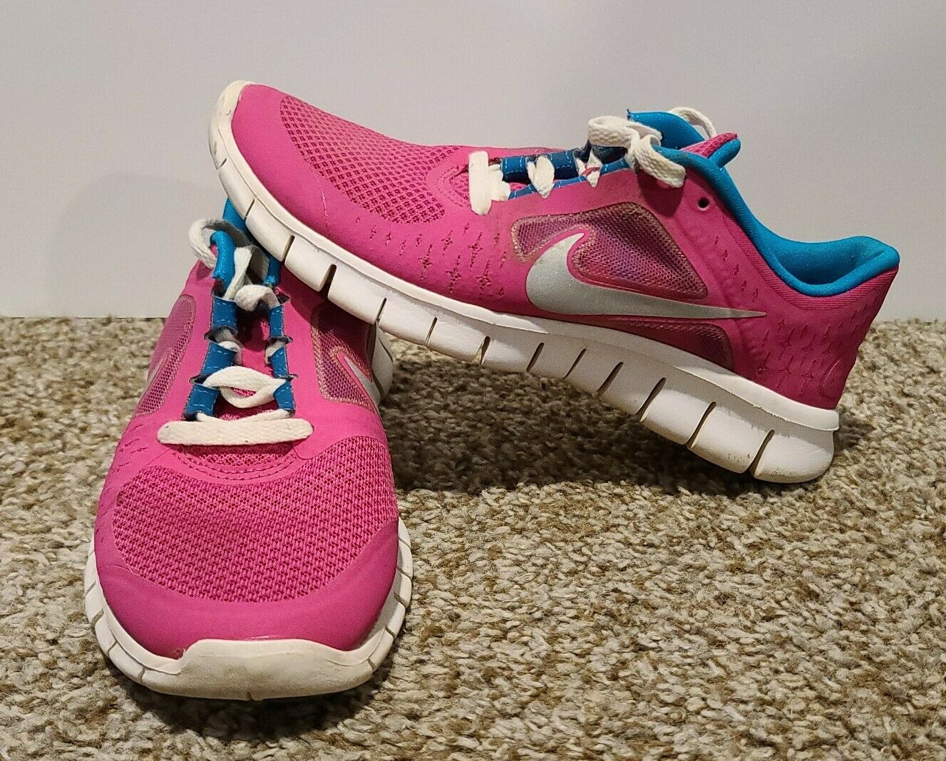 Girls Nike Free Run 3 Shoes Size 4.5Y ( 512098-602)