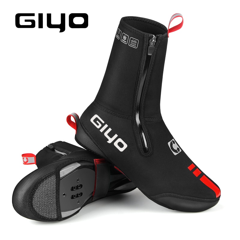 GIYO Reflective Thermal Warm Cycling Bike Shoe Covers Bicycle Overshoes for Men Women Road Mountain Bike Auto-lock Booties