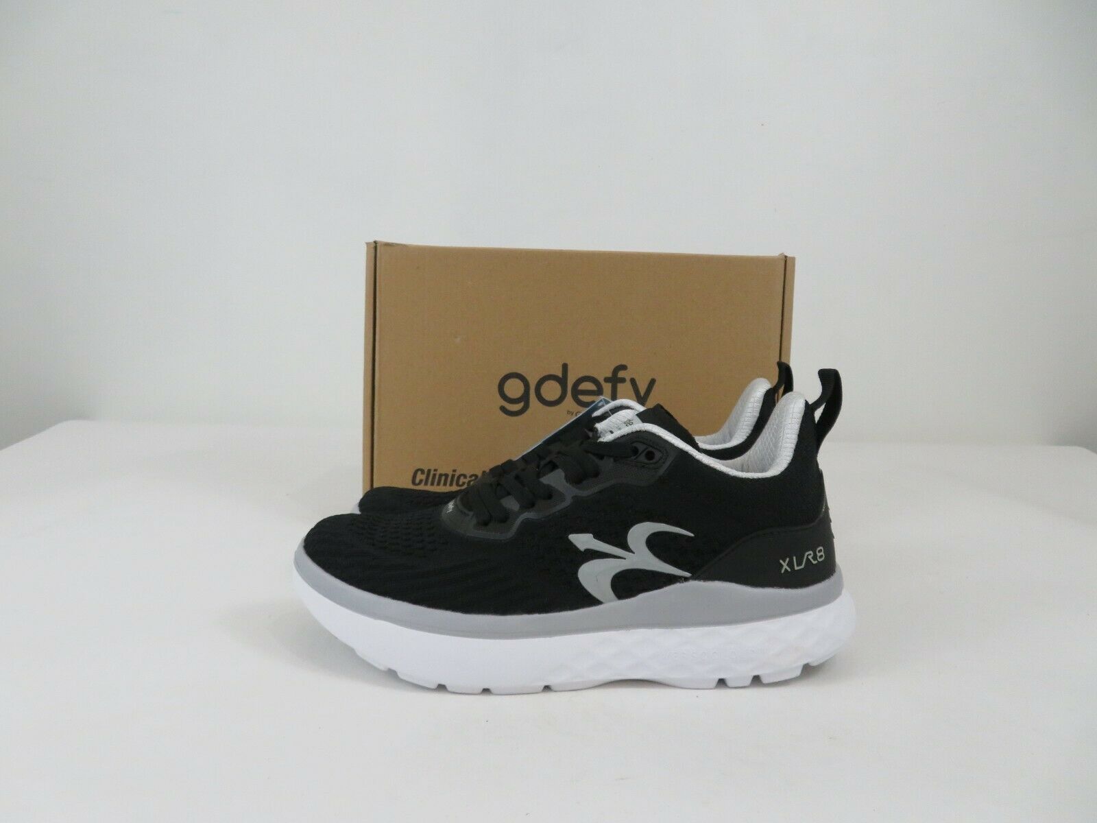 Gravity Defyer XLR8 Run Walking Running Athletic Shoes Black Silver Mens Sz 8.5