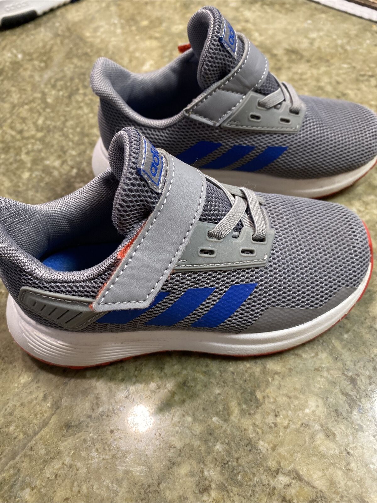 Grey, Blue And Red adidas toddler shoes size 9