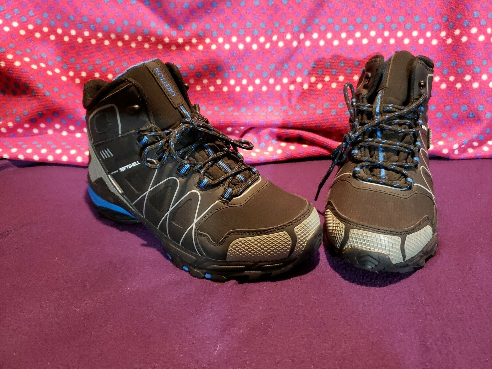 GRITION Mens Hiking Work Boots Waterproof Ankle Boots, Lightweight Trekking Shoe