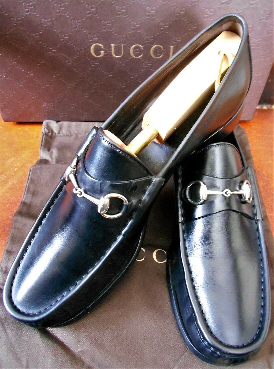 Gucci Black Horsebit Loafers Hand Made in Italy Size US 13D Authentic, Exc Cond.
