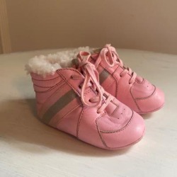 Gucci Shoes | Babies Gucci ( Couture ) Lace Up Shoes With Fur | Color: Pink/White | Size: 1.5bb