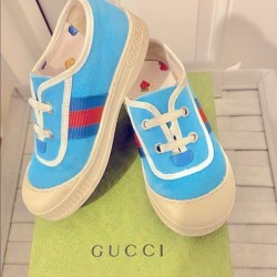 Gucci Shoes | Gucci Shoes For Girls. Like New | Color: Blue/White | Size: 26