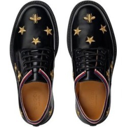 Gucci Shoes | New Gucci Dress Shoes Black Bees Stars Sz 26 Us 10 | Color: Black/Gold | Size: 10b