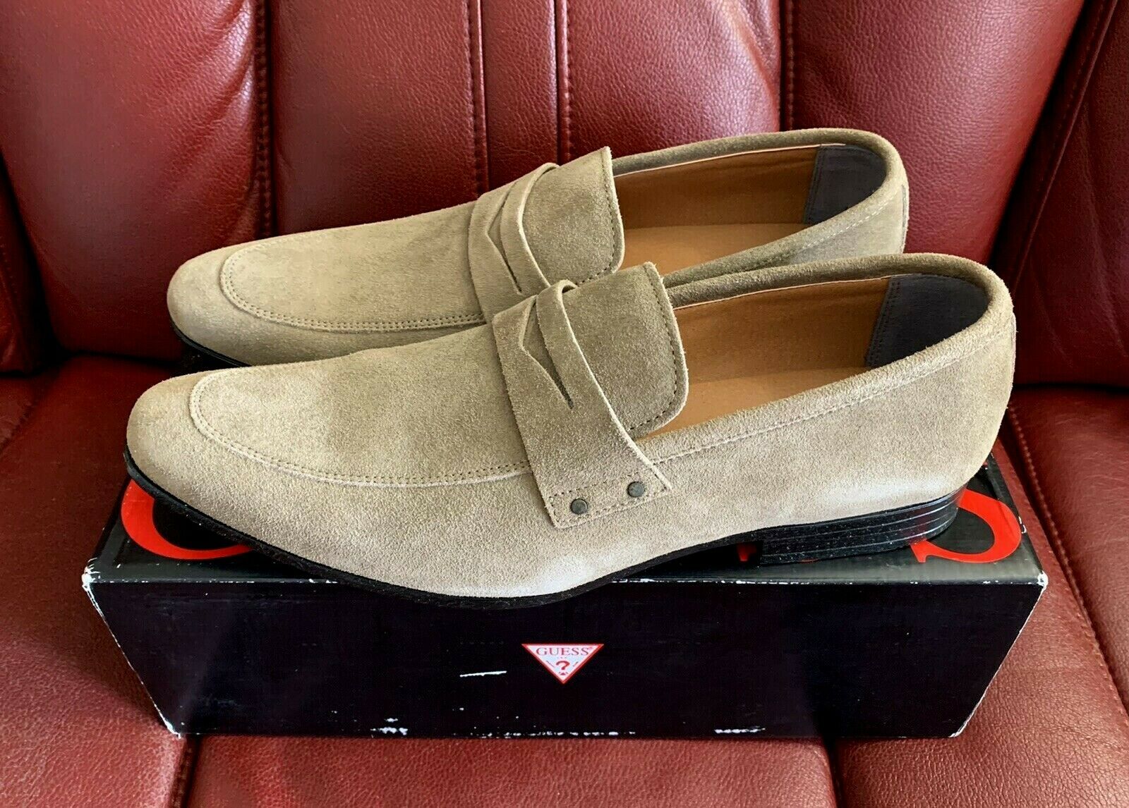 GUESS GRANTFORD Men's Casual Shoes Size 11.5 Light Brown Suede Upper Leather NEW