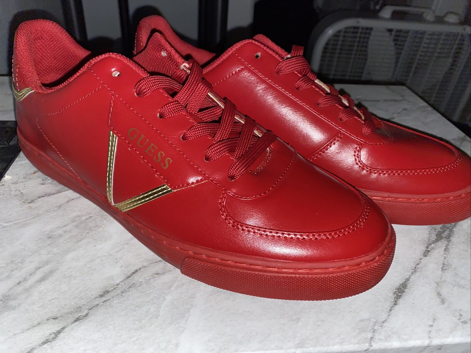 guess men shoes red/ gold size 9 new without box