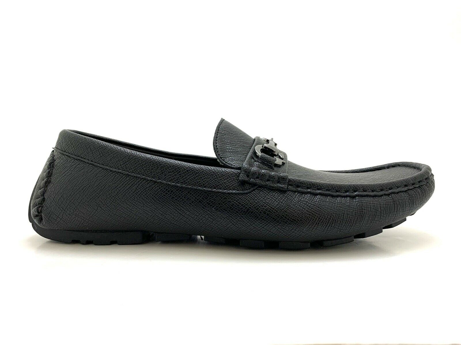 Guess Men's Adlers Slip On Driving Style Loafer Shoes Black Textured Size 8 Med