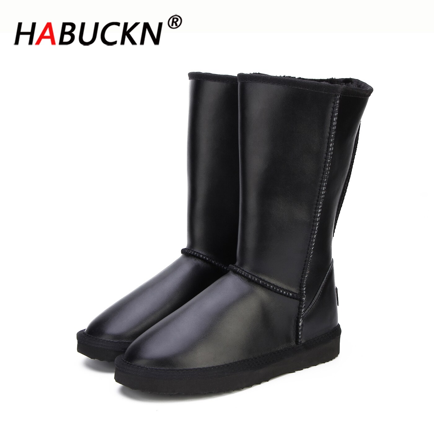 HABUCKN 2020 NEW Women Shoes Winter Boots Genuine Cowhide Leather waterproof fashion casual woman snow boots 6 color US 3-13