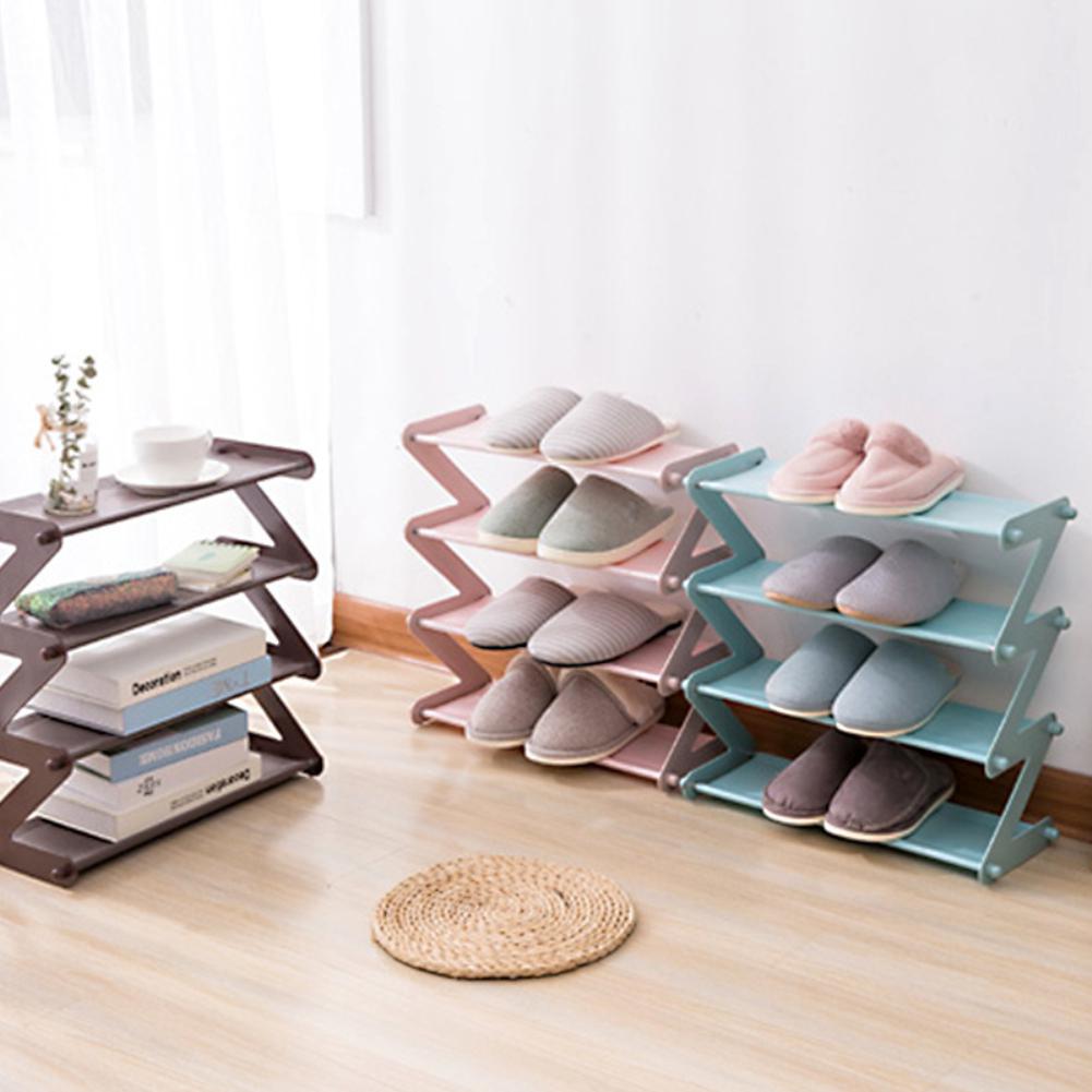 Hallway Space Saving Shoes Rack Over Multi-layer Stainless Steel Decorative Shelf Shoes Rack Sundries Dorm Room Stand Organizer
