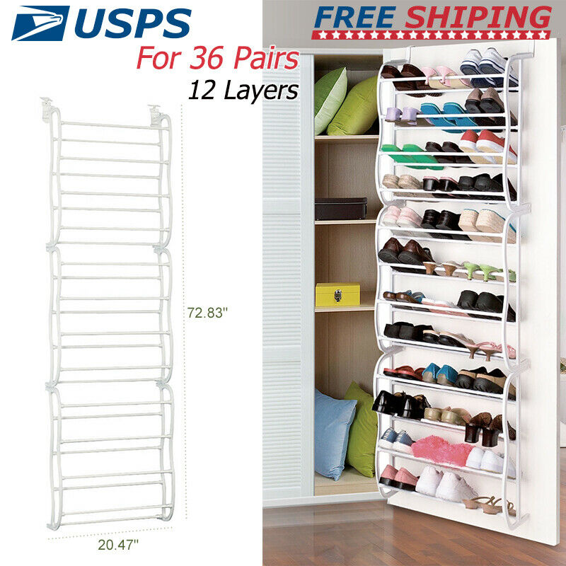Hanging Shoes Organizer Over The Door for 36 Pairs Shoe Rack Closet Space Saving