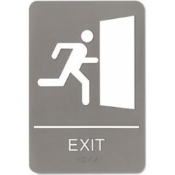 Headline Sign Ada Safety Sign, 6 X 9, Exit, Gray/white, Each (Uss5402)