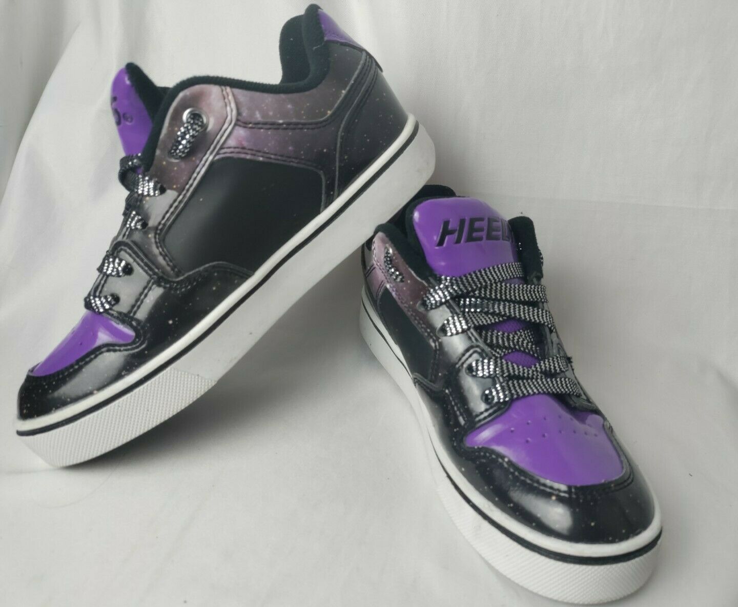 Heelys Youth 5 Wo's 6 Motion Plus Purple Black Galaxy Wheel Shoe Skate 770851