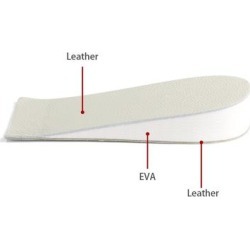 Height Increase Insoles for Men Women Heel Lift Leather Foam Shoes Pad - White