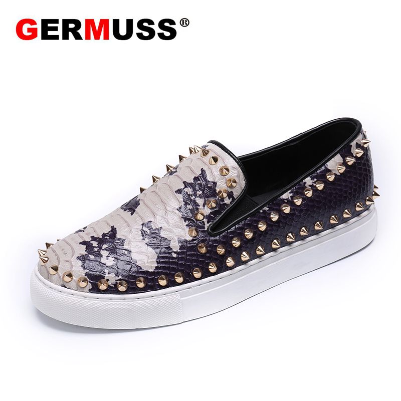 High Quality Sequins Rivets Casual Dress Flats Men Driving Shoes Brand designer 2021 New style Fashion Genuine Leather Loafers