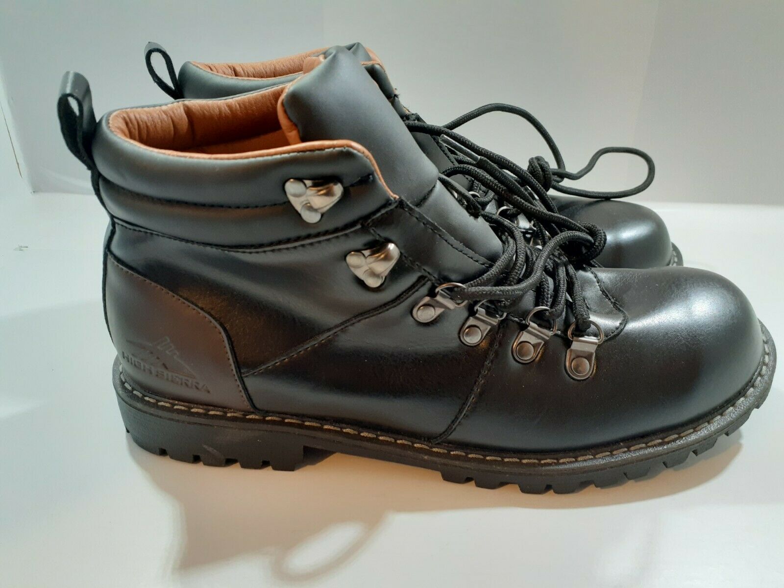 High Sierra "Duke" Men's Black Leather Outdoor Hiking Boots 17818 Size 9.5 M
