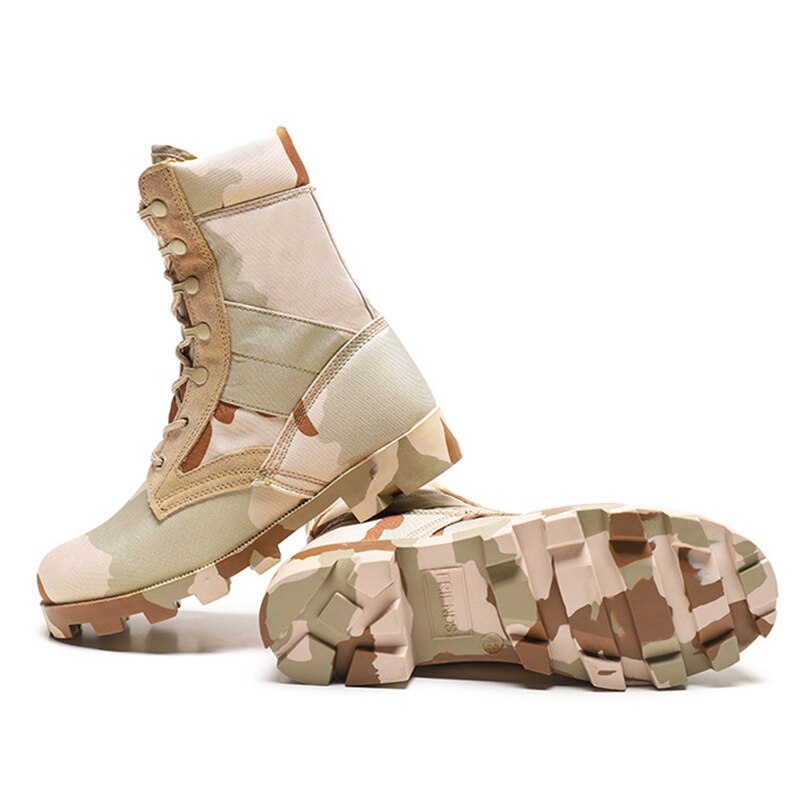 High-Top Men's Camouflage Hiking Shoes Non-Slip Breathable Shock-Absorbing Waterproof Mountain Climbing Boots Training Footwear