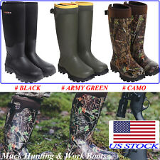 HISEA Men's Hunting Work Boots Waterproof & Insulated Rubber Neoprene Rain Boots