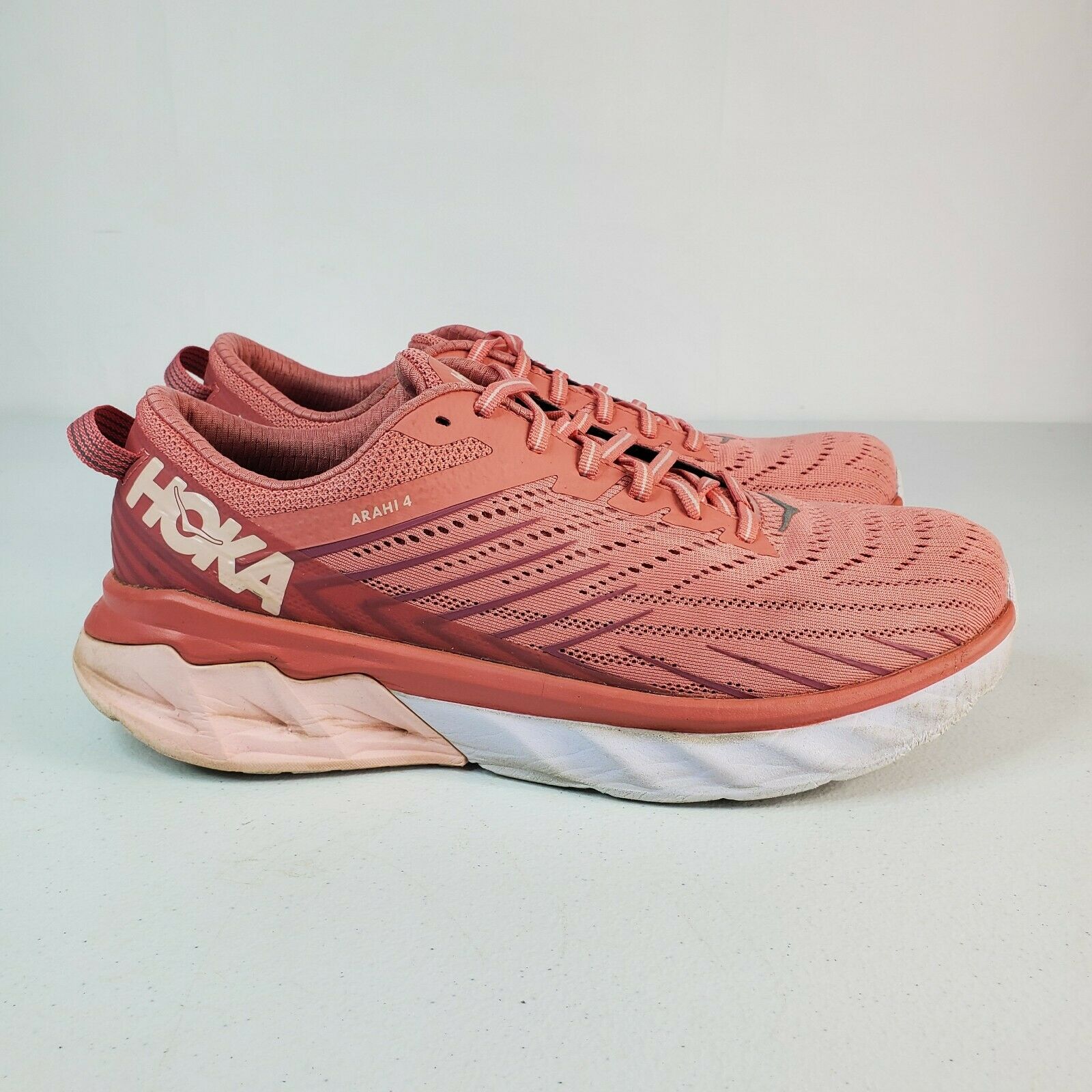 Hoka One One Arahi 4 Womens Pink Athletic Running Walking Shoes Size 11