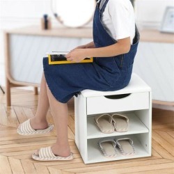 Home Entryway Hallway Shoe Bench Wooden Shoes Storage Organizer Cabinet Padded Seat