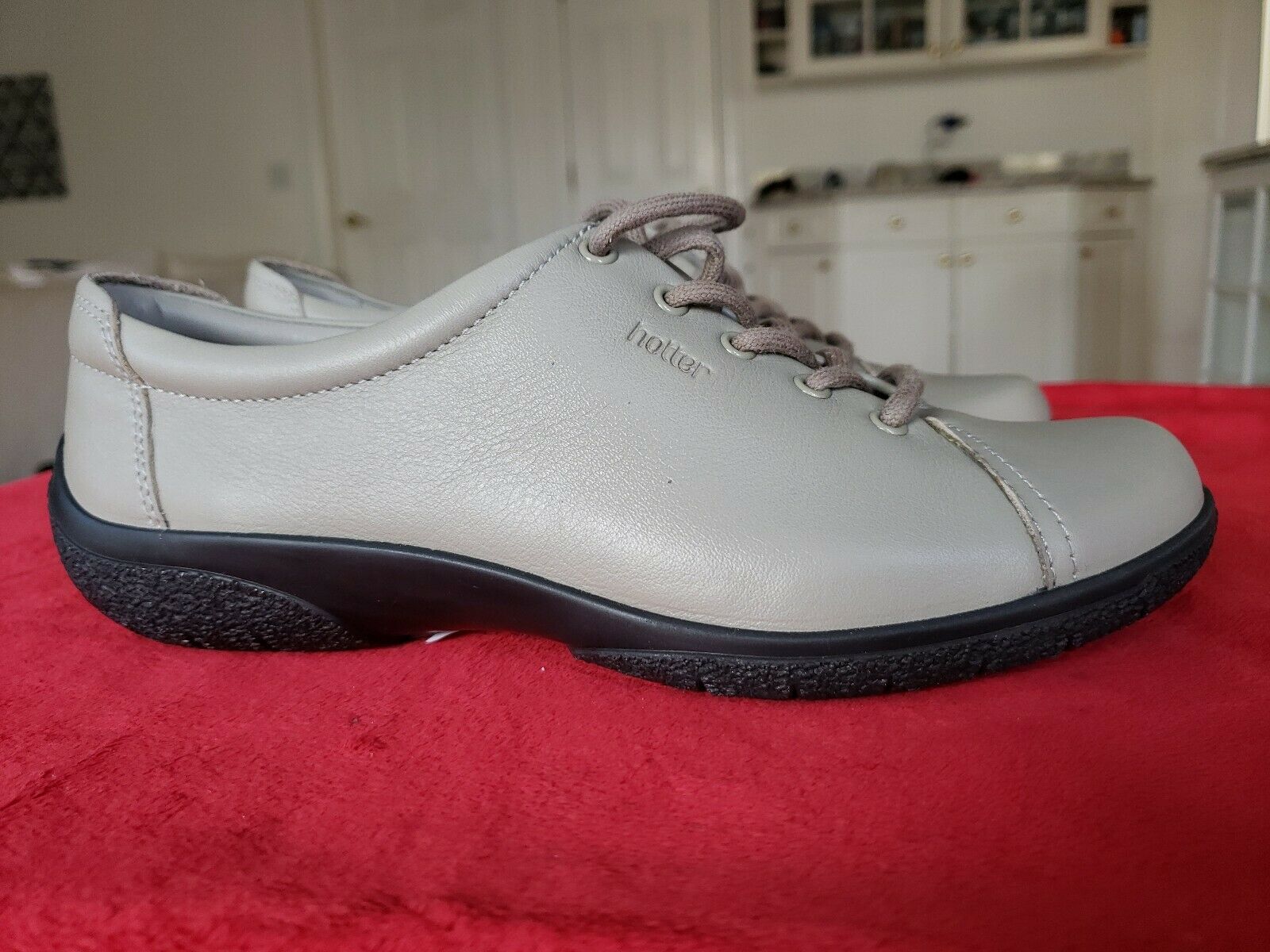 Hotter Women's Lace Up Leather Walking Shoes Size 7 Grey Dew. New without Box
