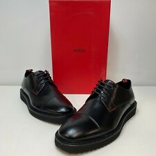 HUGO BOSS District Derby Black Leather Lace Up Mens Oxfords Dress Shoes
