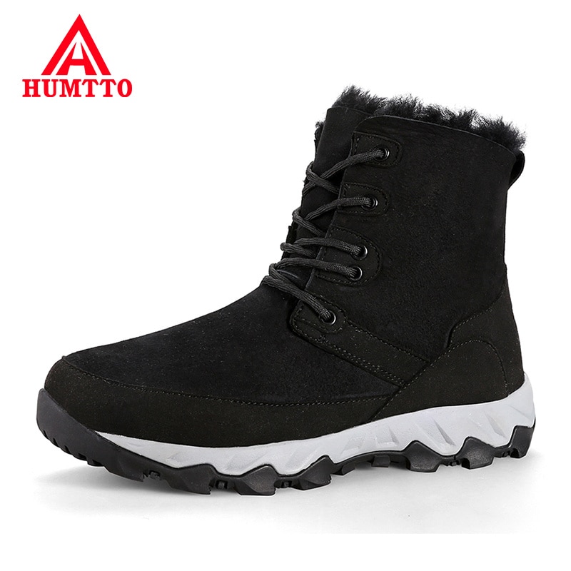 HUMTTO Outdoor Snow Sneakers for Men Hiking Boots Leather Sport Trekking Shoes Mens Mountain Hunting Climbing Safety Boots Male