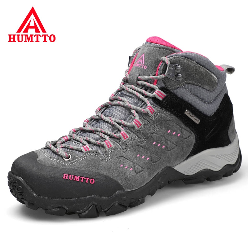 HUMTTO Waterproof Hiking Boots Outdoor Mountain Camping Sneakers for Women Leather Sport Hunting Climbing Trekking Shoes Woman